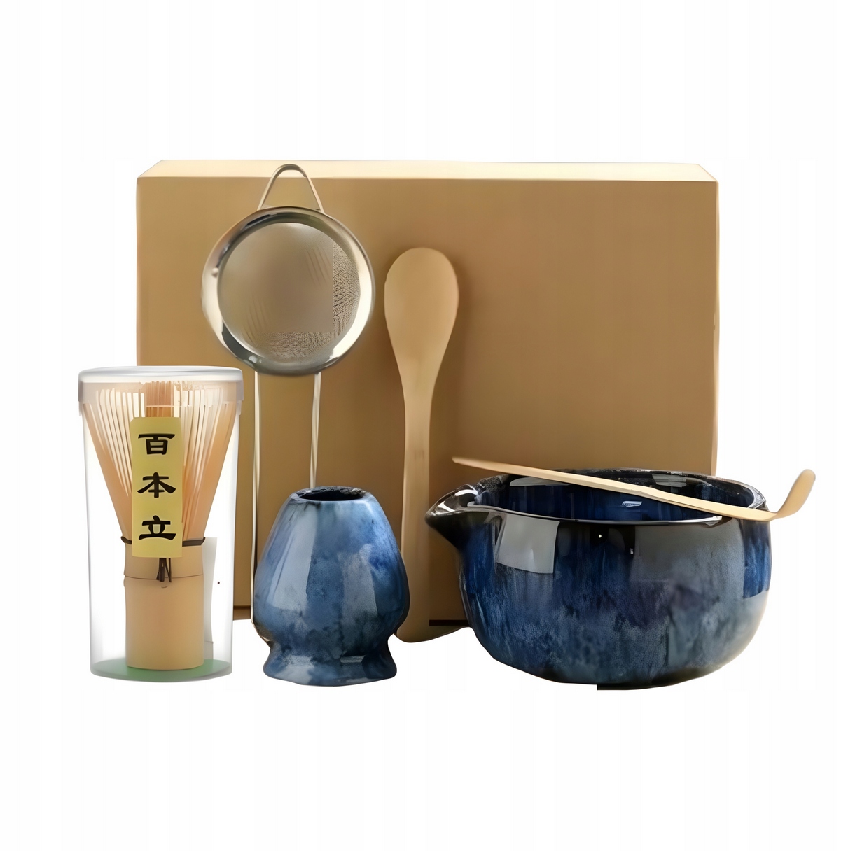 Levně Sada Na Matcha V Japonském Stylu, 6 Dílná, Modrá – Ideální Jako Dárek