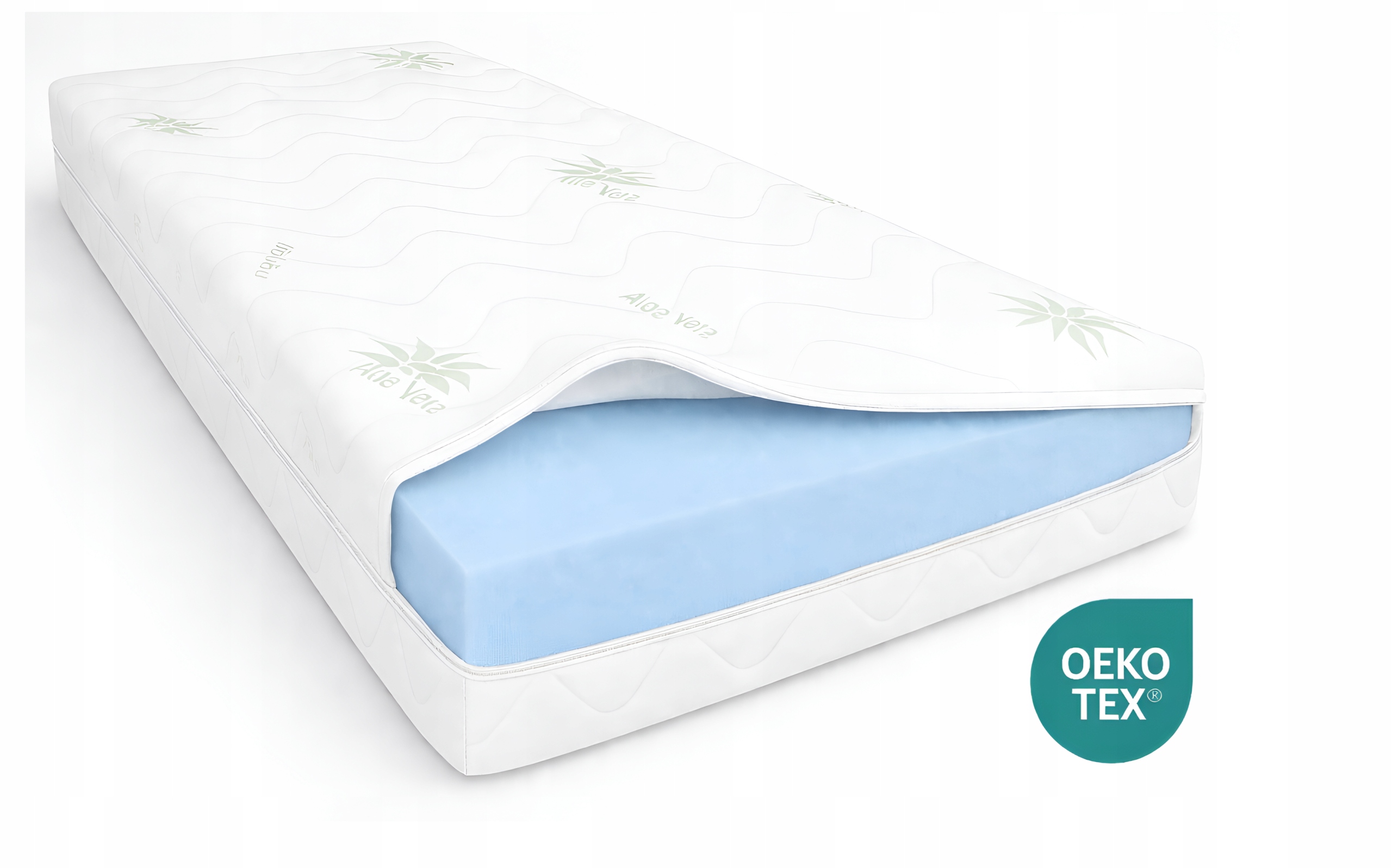 Materac piankowy Miękki H2 75X175 Biały 9cm Antybakteryjny Aloe Vera pianka