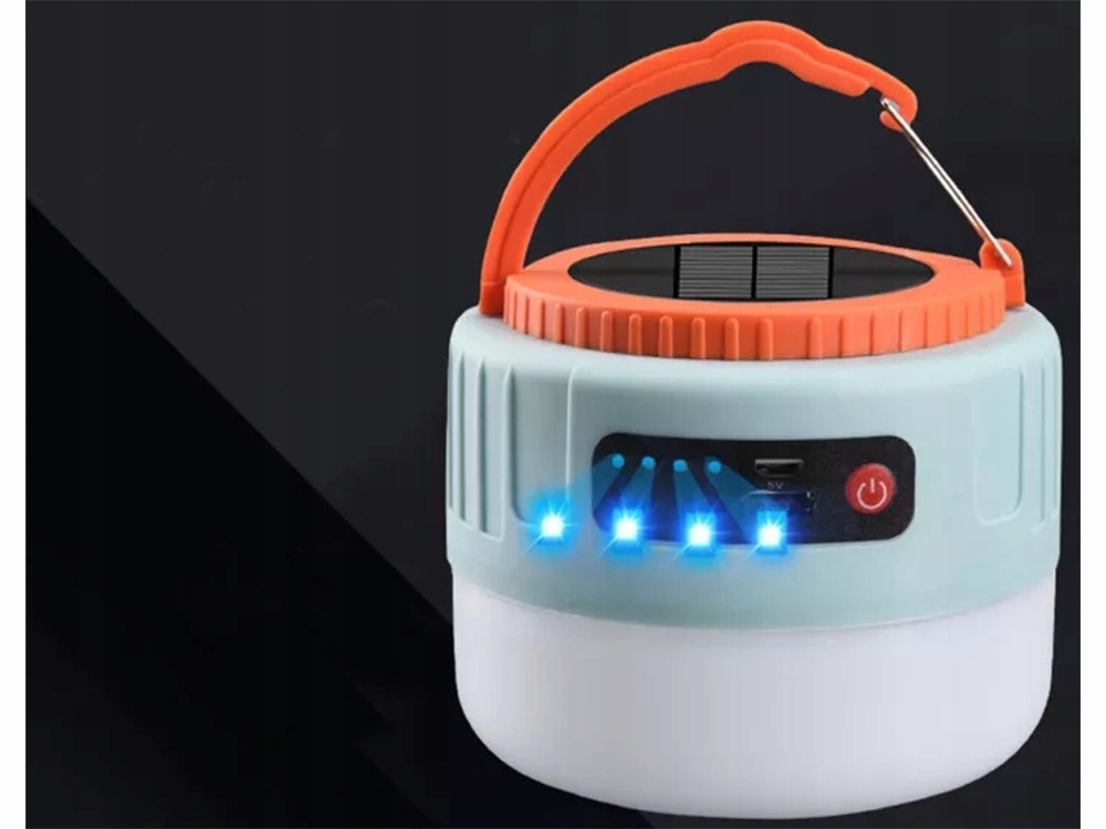 LAMPKA SOLARNA TURYSTYCZNA NA BIWAK USB LED PILOT Liczba trybów 4