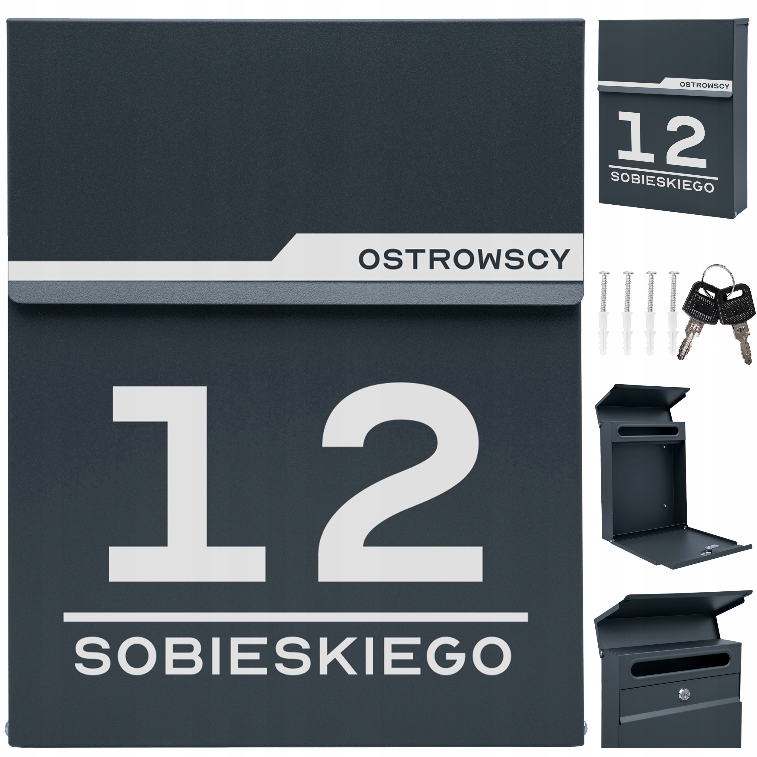 Poštovní Schránka Na Dopisy Antracit Vzory Nápisy