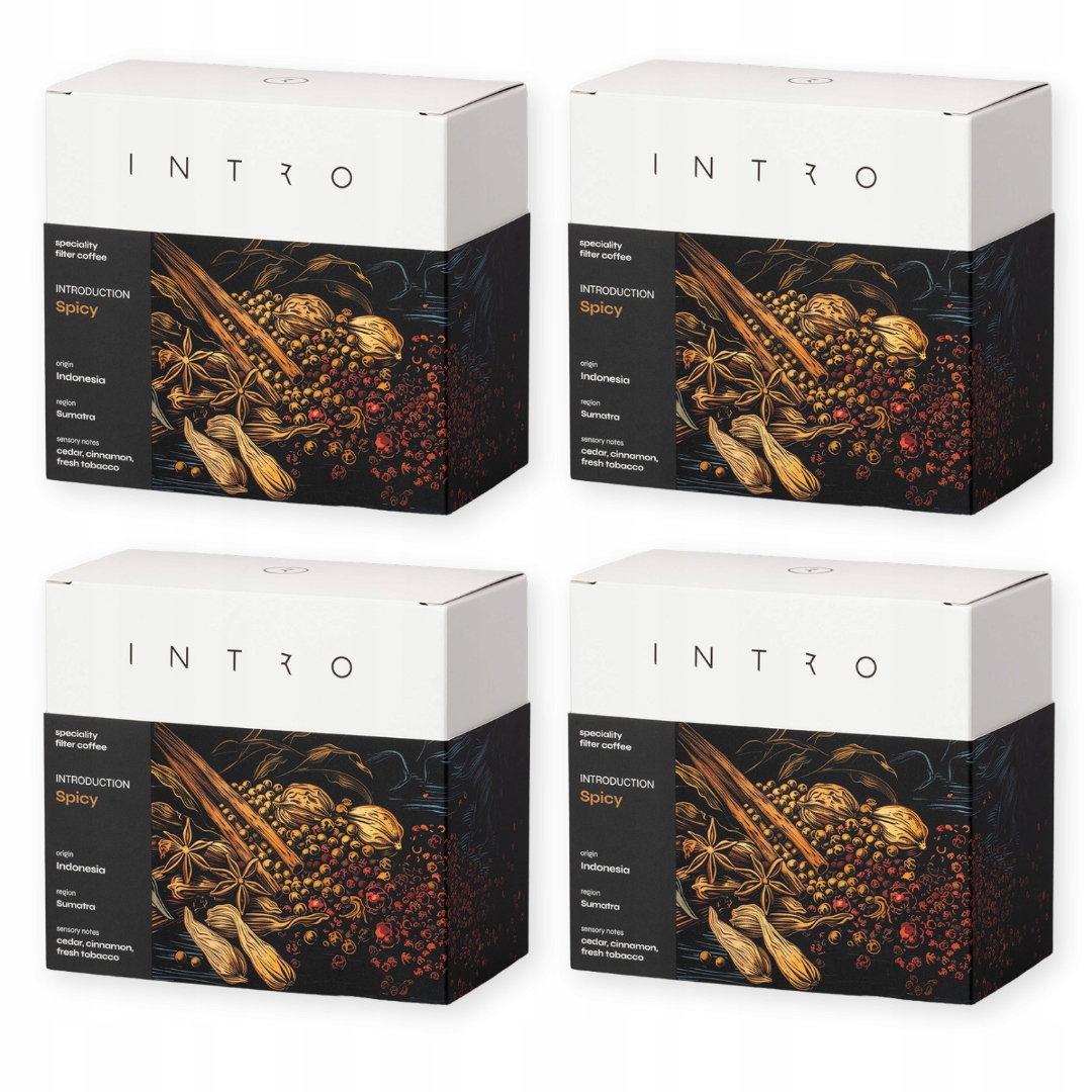 Levně Káva zrnková 4x250 g Spicy Indonésie, káva káva, single Intro