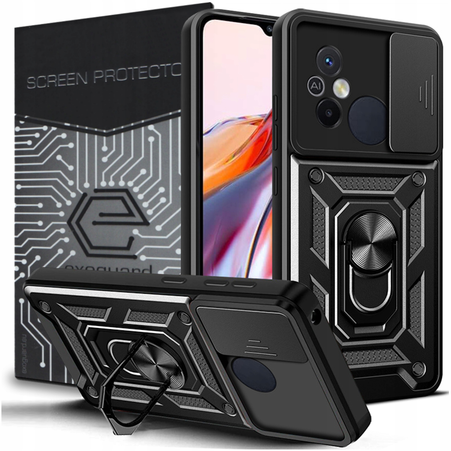 

Etui Pancerne Case Cover+szkło do Xiaomi Redmi 12C