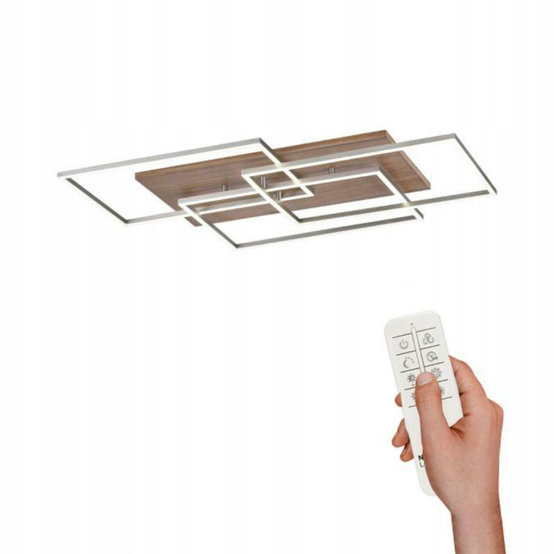 Paul Neuhaus Led stropné svietidlo, drevo, Cct, diaľkové ovládanie, 2700-5000K