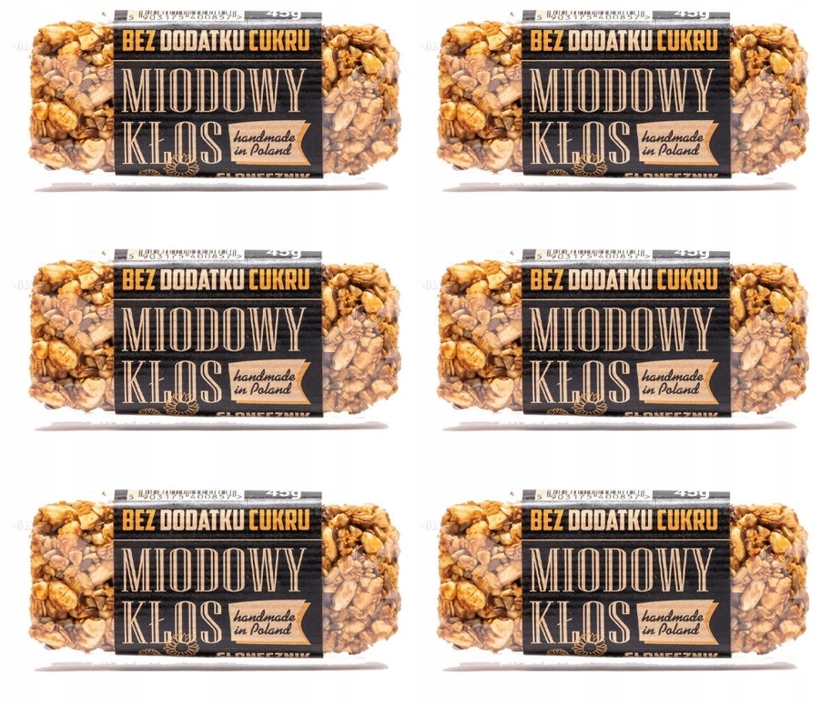 Baton Miodowy Kłos bez cukru ze Słonecznikiem 45g karton 18 sztuk