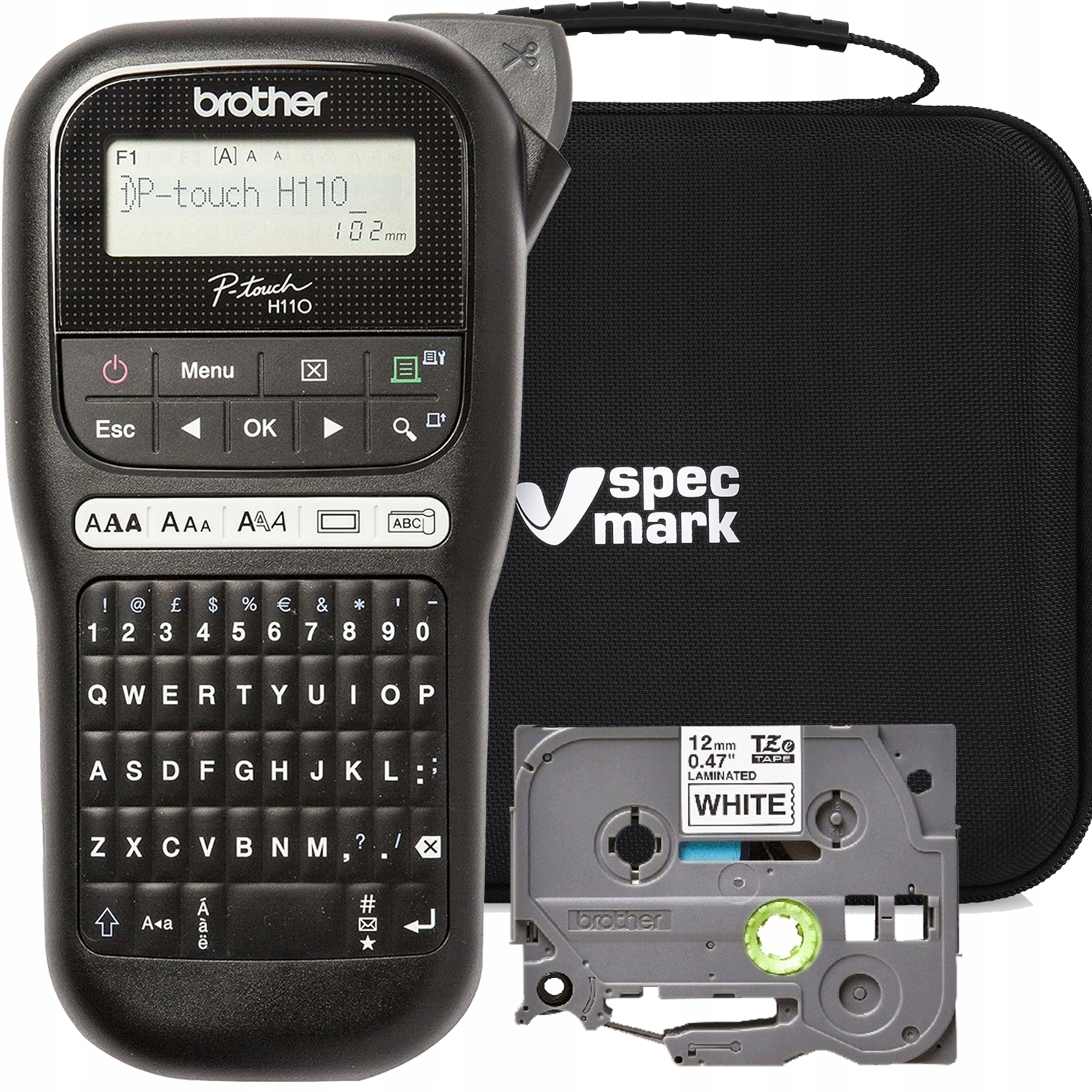 Tlačiareň štítkov Brother PT-H110 TZe-231 sada kufrov puzdro TZ231