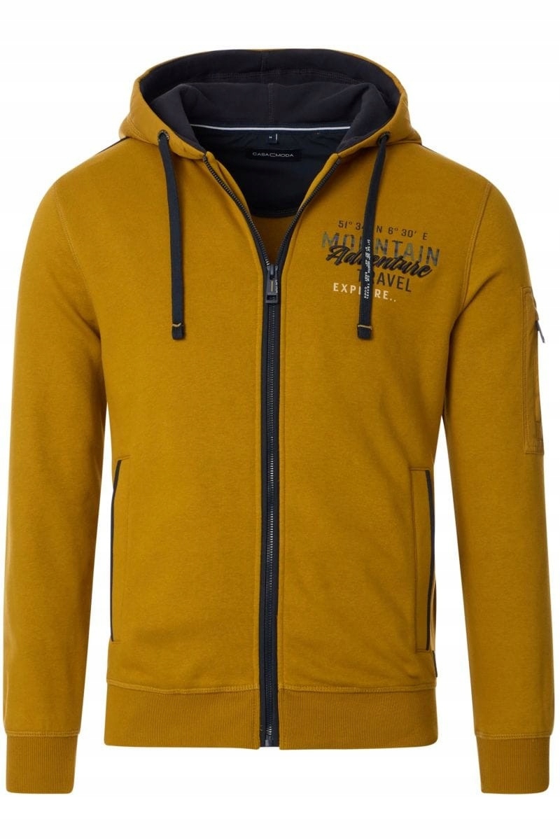 Casa Moda Mikina S Kapucí Rozepínací Velké Velikosti Žlutá 6XL