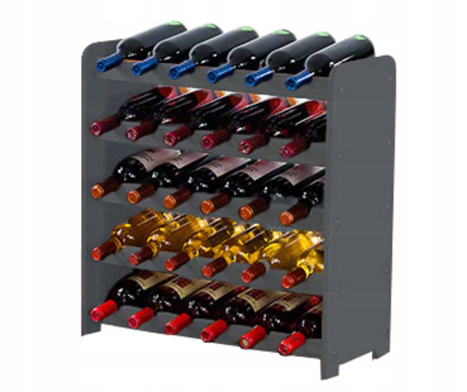 Dřevěný regál na víno na láhve, stojan na víno Borovice, 30 lahví