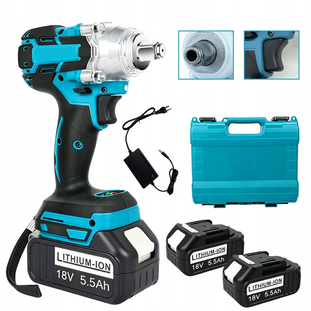 Akumulátorový Příklepový Klíč Bezkartáčový Pro Kola 21V 650NM 2xAKU 5.5Ah