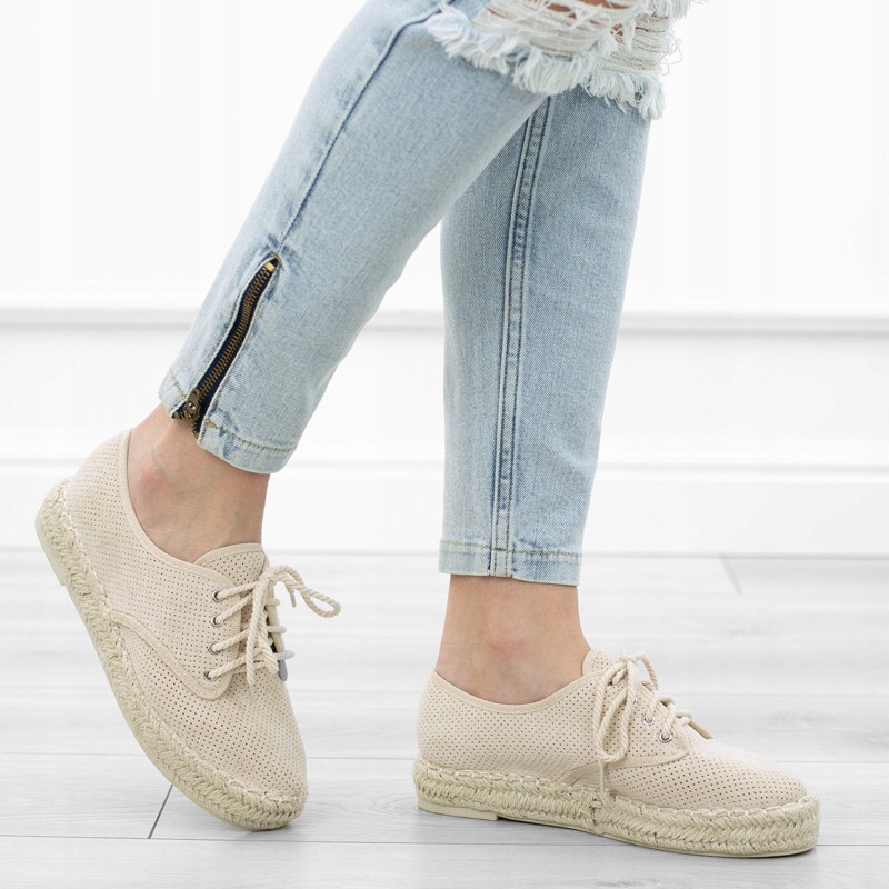 BEŻOWE ESPADRYLE PLATFORMA TENISÓWKI BL1905-8 r.39 Marka inna