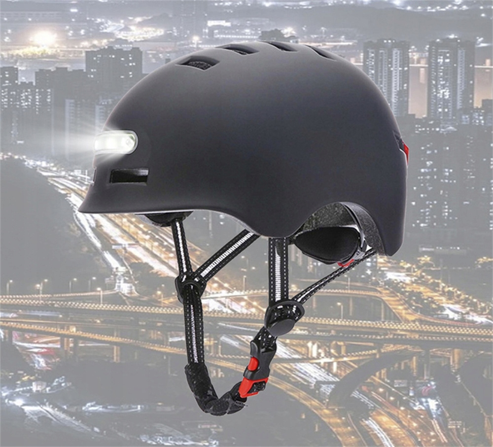 KASK ROWEROWY Z LED LEKKI REGULOWANY czarny 58-61cm USB Marka Inna marka
