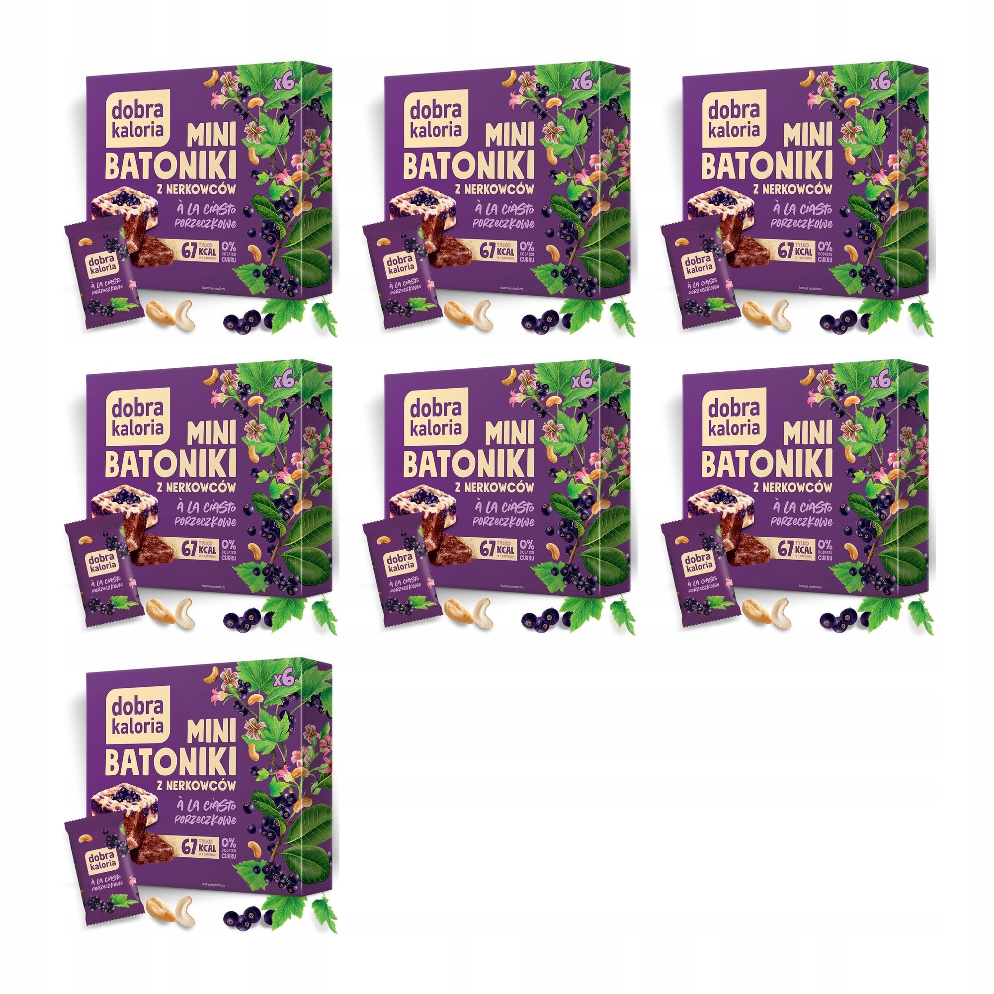 Zestaw Dobra Kaloria Mini batoniki z nerkowców Ciasto Porzeczkowe 7 szt.
