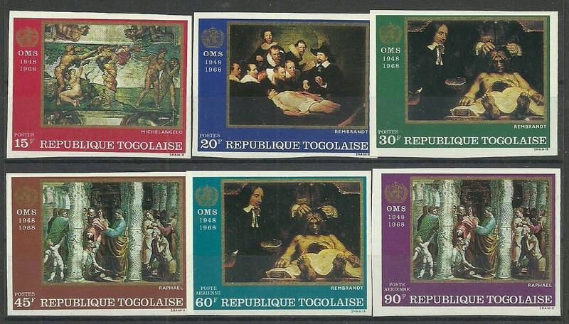 Togo 1968 Mi 655-660B Czyste **