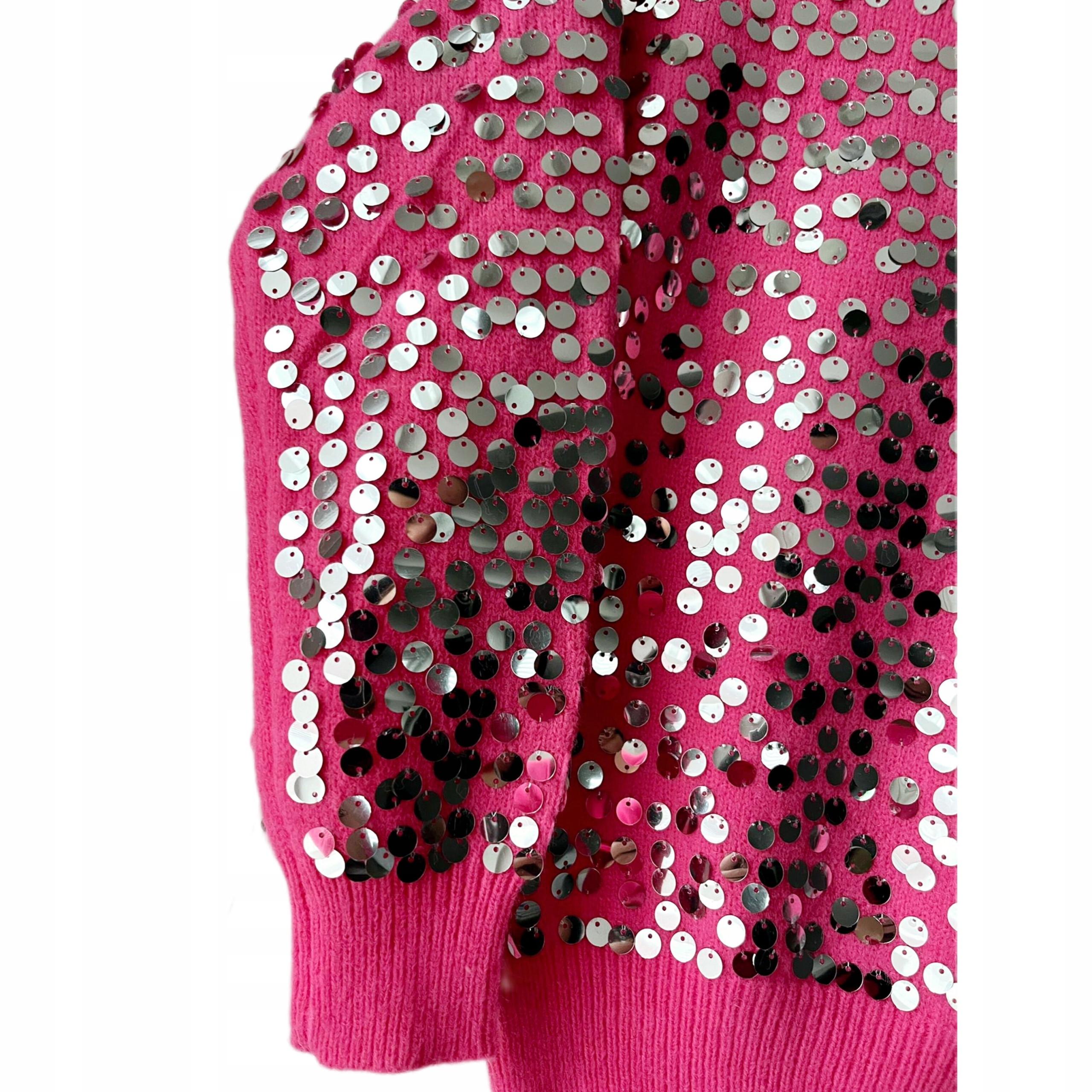 Sweter z cekinami dla dziewczynki różowy 10 lat Marka bez marki