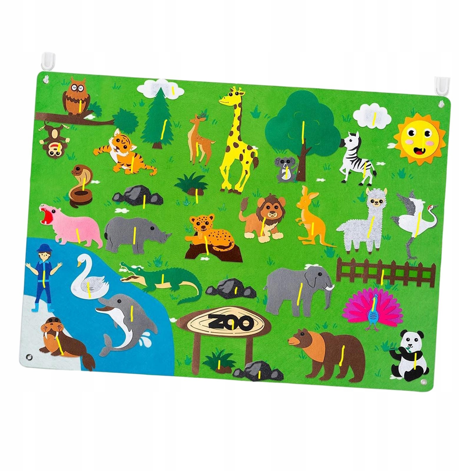 Filcowa tablica do opowiadań, opowiadanie historii, tablica flanelowa, zoo do nauczania edukacyjnego