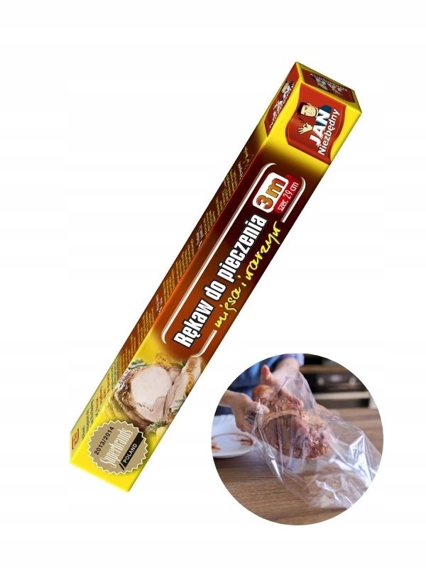 Rękaw foliowy worek do pieczenia mięsa karkówki rolka 3m szerokośc 29cm