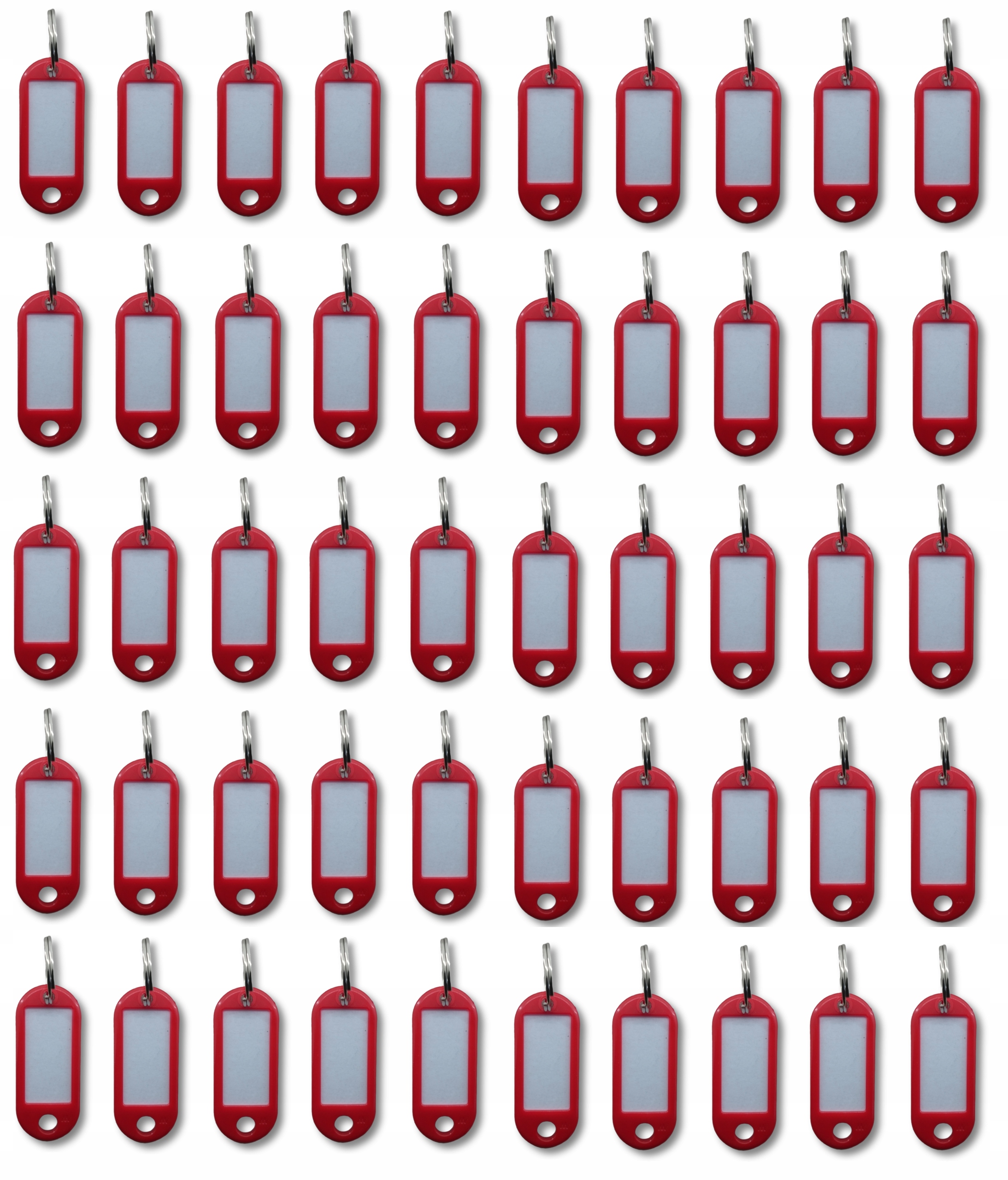 

Brelok identyfikator do kluczy 50szt Czerwony