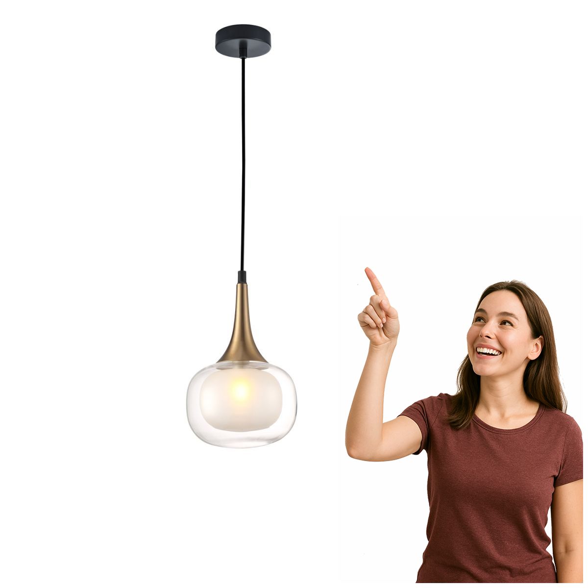 Závěsná lampa Konila PND-99709-1-BRO-CL Italux