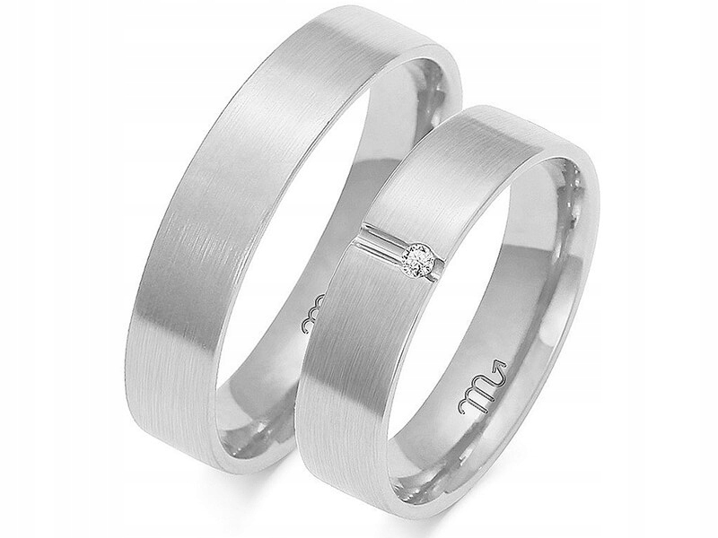 

Złoto białe obrączka dla pary 14K 585 roz 26 27 28
