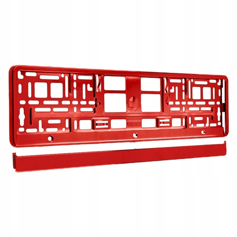Czerwona ramka pod tablice rejestracyjne Metalizowana na wysoki połysk