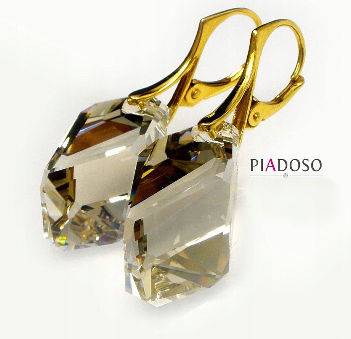 Krystaly krásné náušnice Silver Shadow Zlaté Stříbro