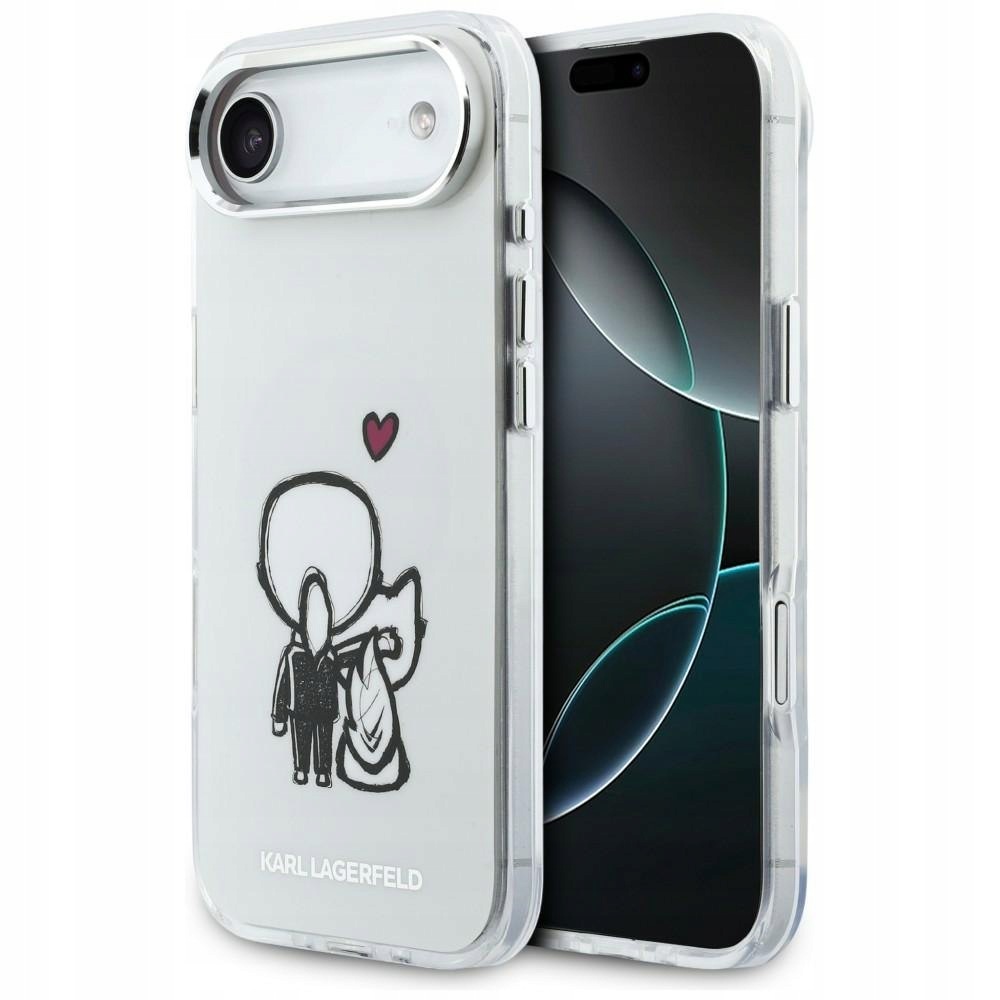 Pouzdro Karl Lagerfeld Karl & Choupette Back MagSafe pro iPhone Air průhledné