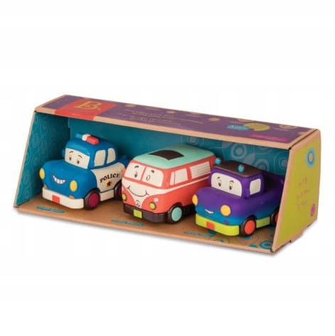 

B.toys Zestaw miękkie mini autka z napędem pick-up