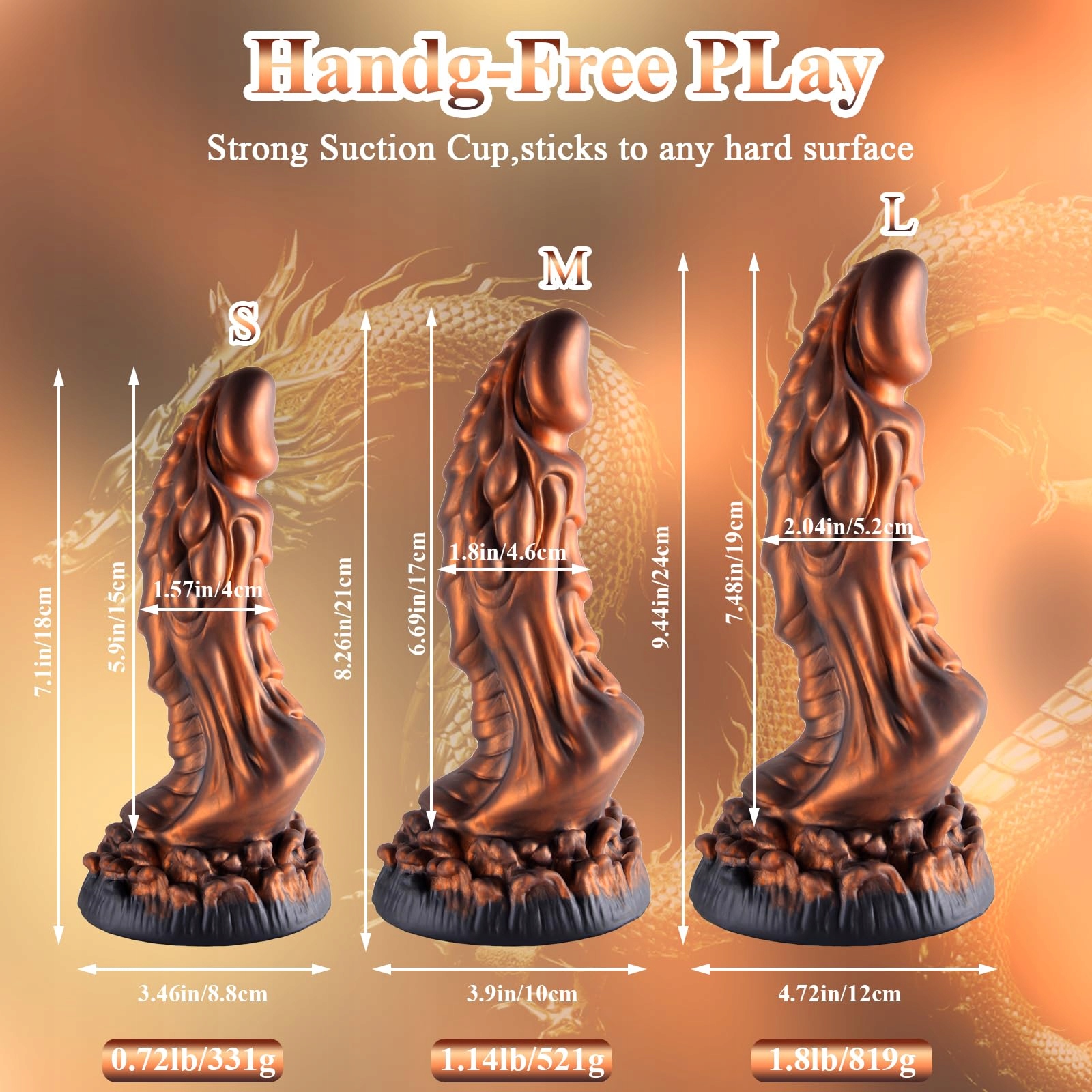 DRACHEN Dildo Realistyczny 24cm Silikonowy Do Stymulacji G Punktu — miniatura 6
