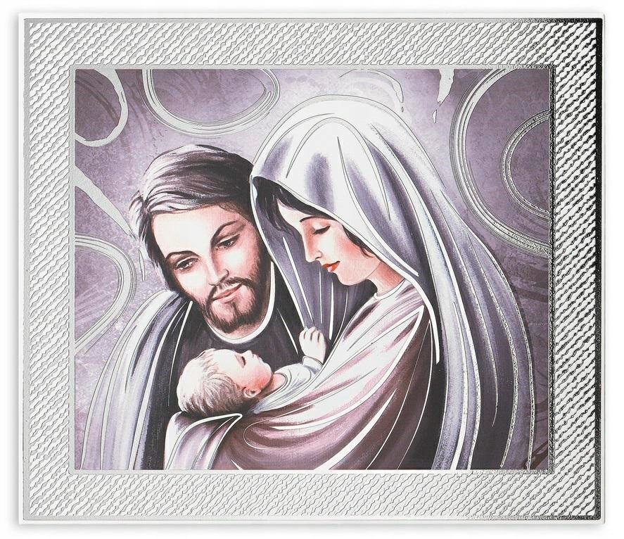 Obraz Svatá rodina 38 x 33 cm Malovaný na Svatba Výročí Gravírování Bonus