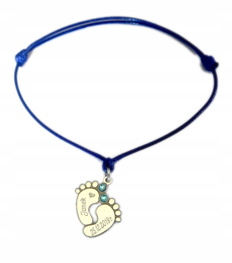 

Bransoletka stópki Swarovski Grawer Srebro 925