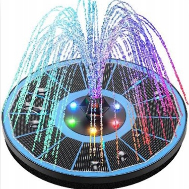 Fontanna Solarna LED Ogrodowa AQUA do Oczka Wodnego Stawu Pływająca Ogród Głębokość produktu 16 cm