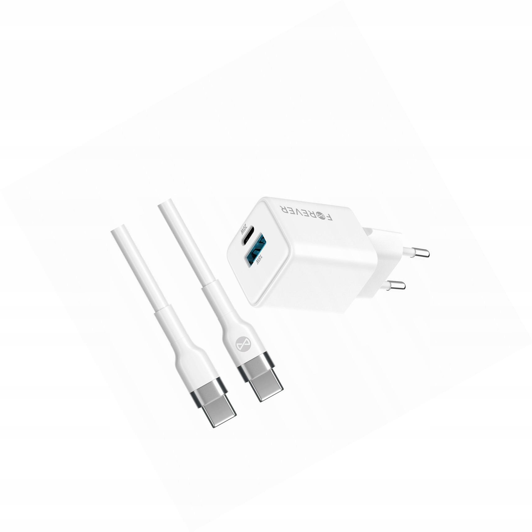 Szybka ładowarka GaN 20W 2 wejścia Usb i Usb-c z kablem do Oppo Reno 12 5G