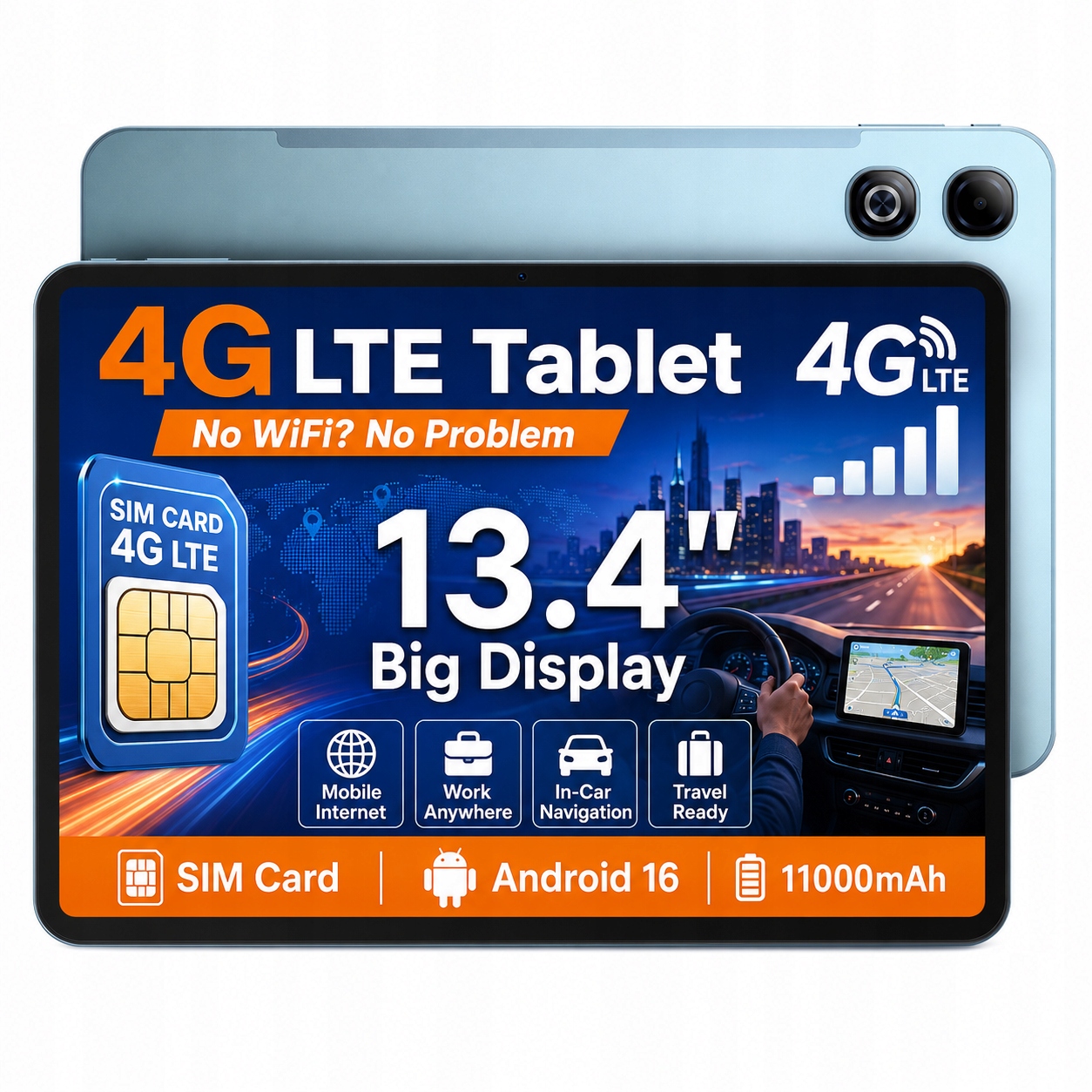Tablet Doogee Tab G6 Max 13,4" Fhd 4G/LTE/SIM 32GB+256GB 11000mAh Android16