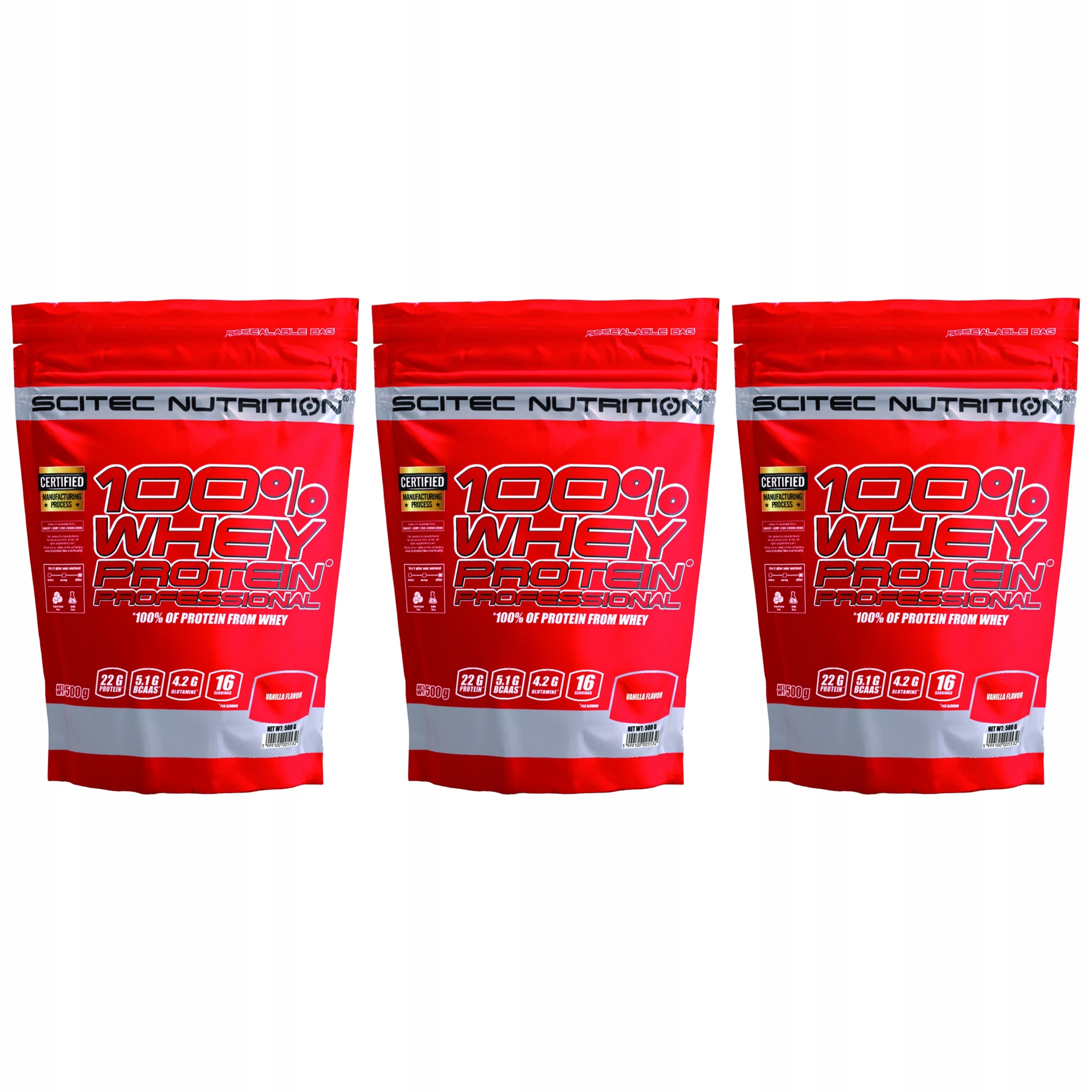 3x Protein Scitec Nutrition 100% Whey Protein Professional 500g Čokoláda