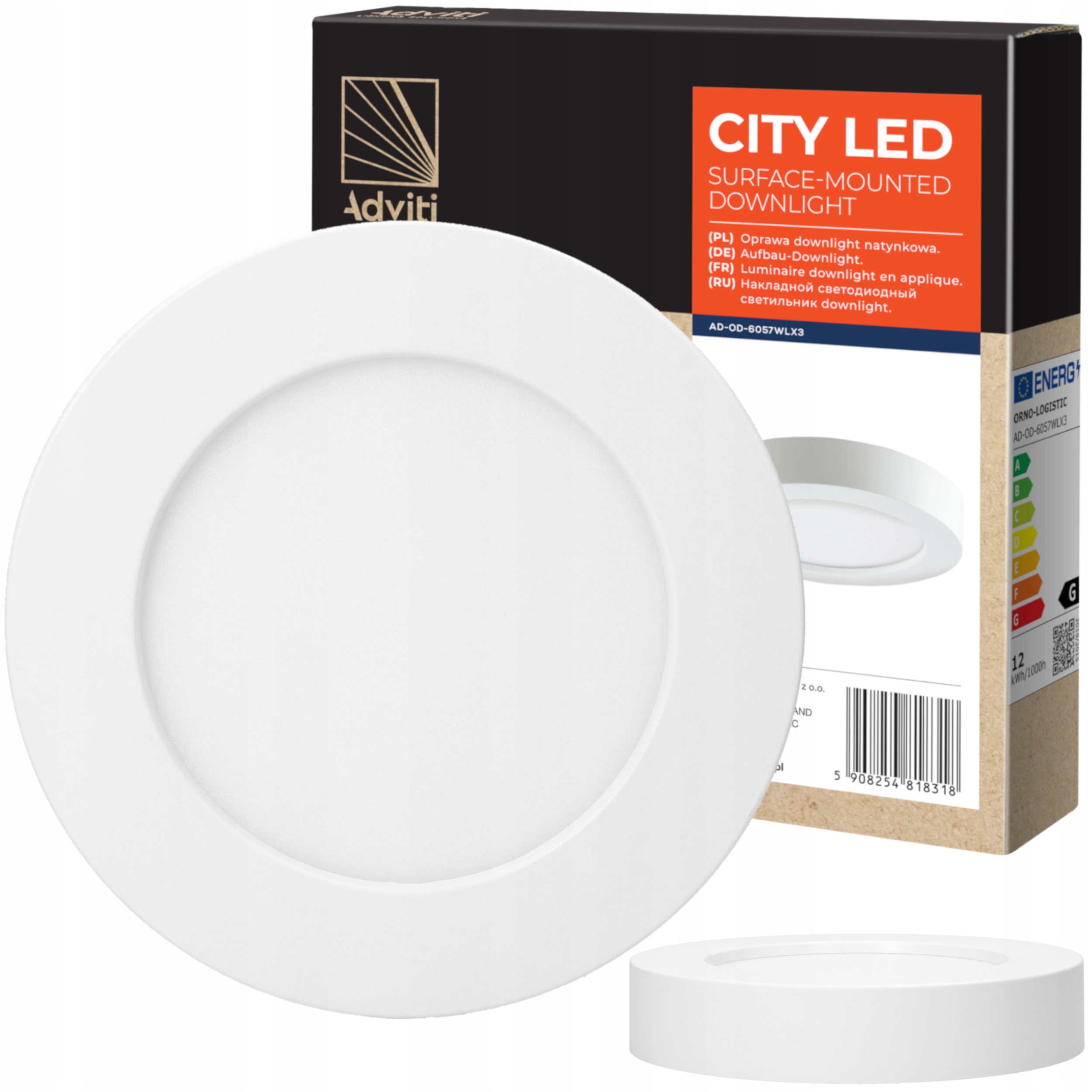 

Plafon Led Panel Natynkowy Sufitowy 12W Ciepły