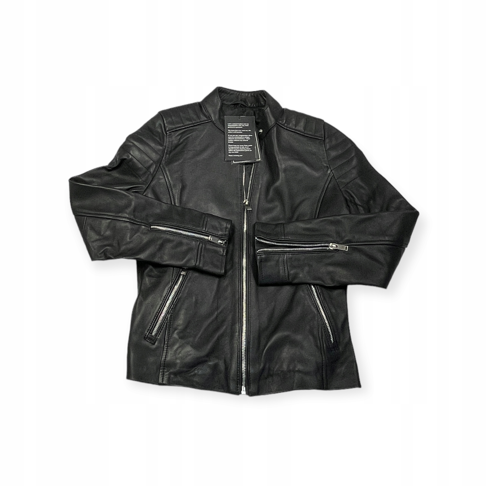 Dámská černá kožená bunda Real Leather Xs