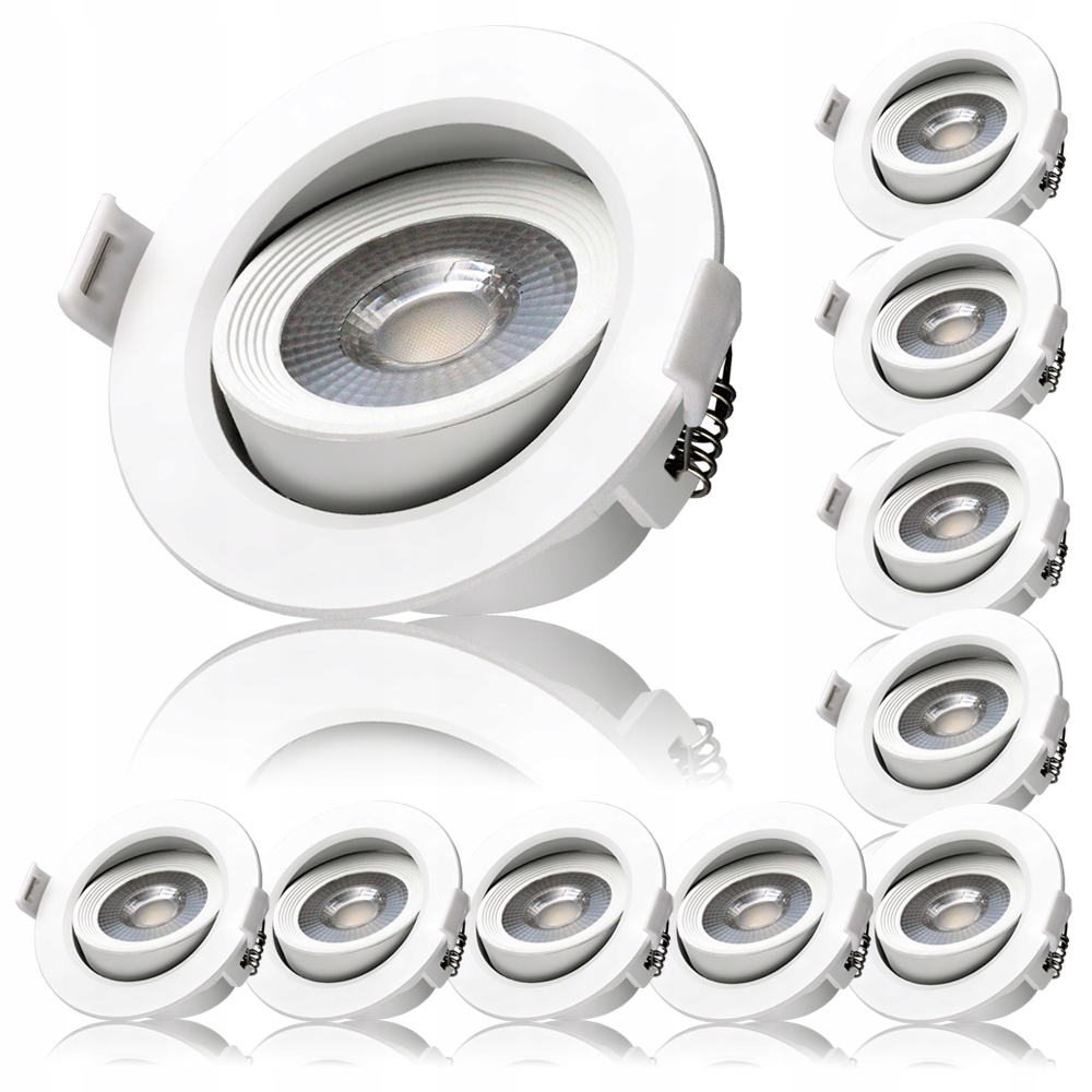 Oczko Sufitowe Lampa Led Uchylna 230V 7W IP44 Wodoszczelna Do Łazienki