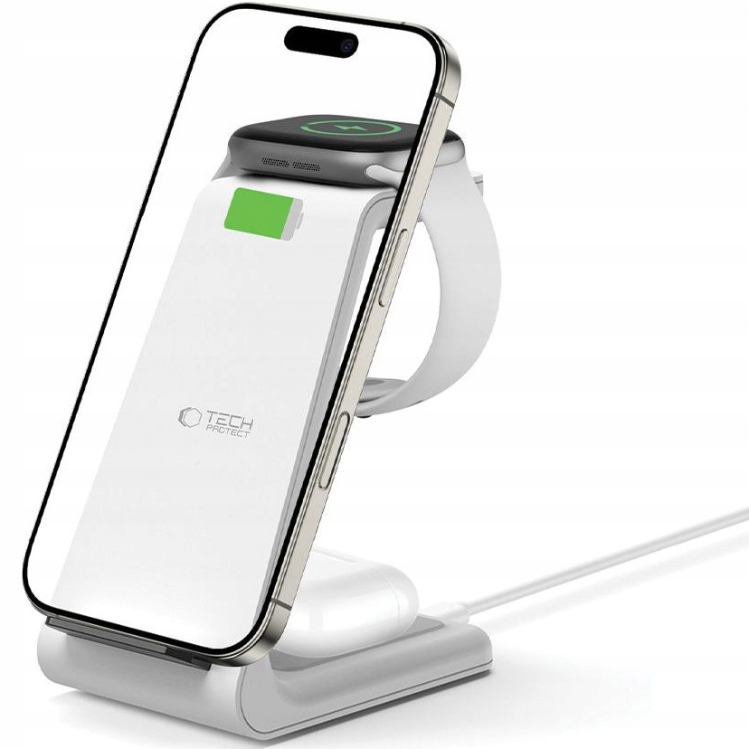 Ładowarka bezprzewodowa Qi, 3w1, Tech-Protect do iPhone/AirPods/Apple Watch