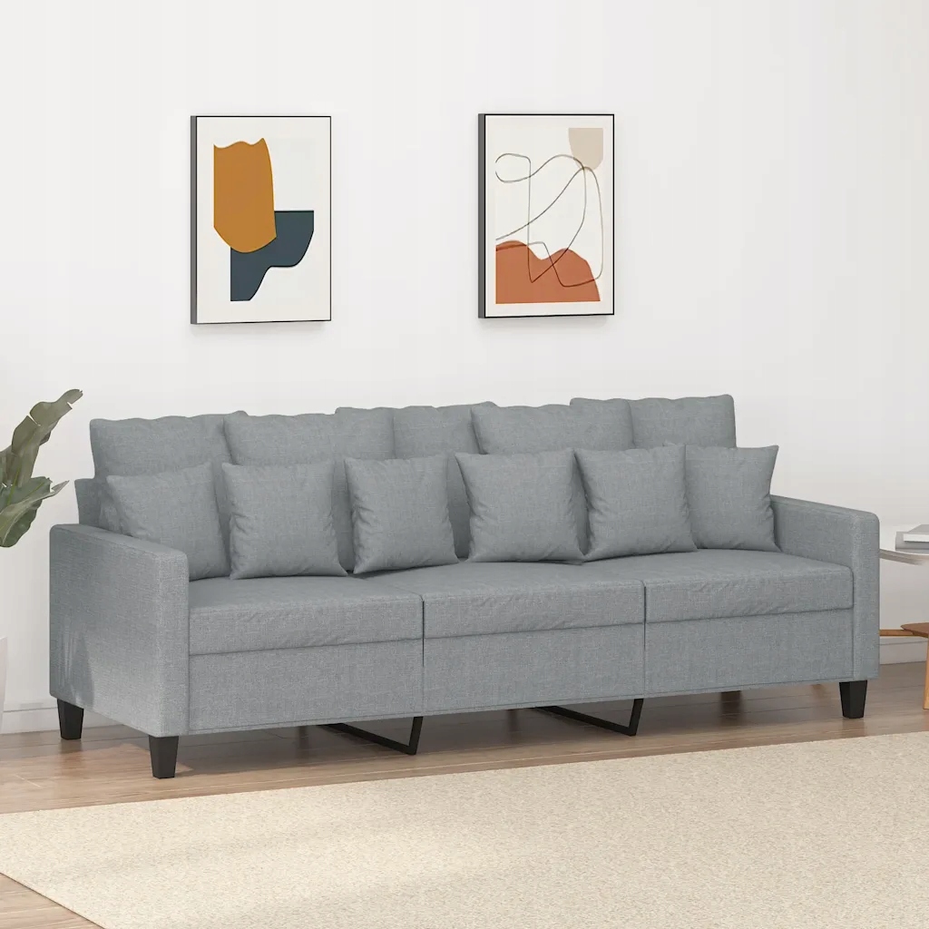 3místná pohovka světle šedá 180 cm textil Šedá 359275