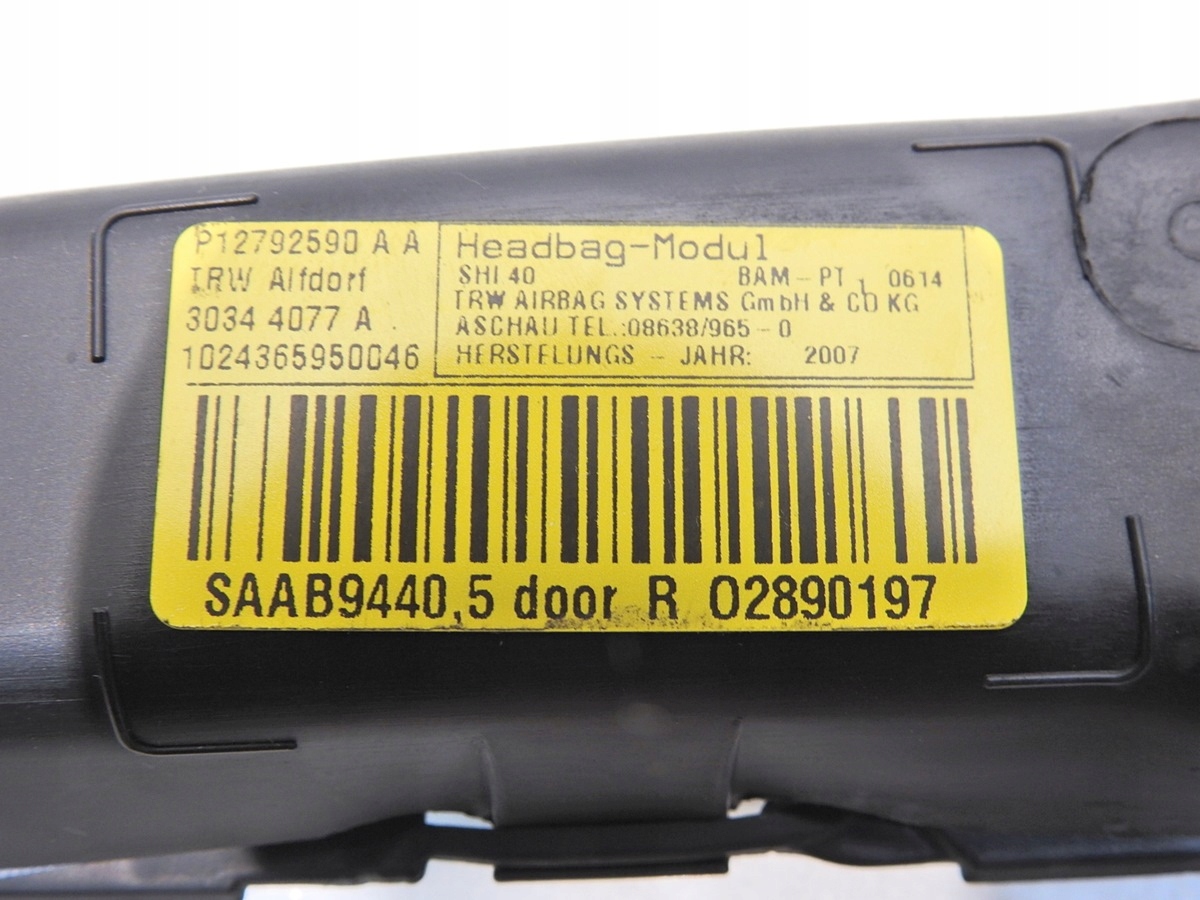пиропатрон подушки безопасности правая SAAB 9-3 II универсал 12792590