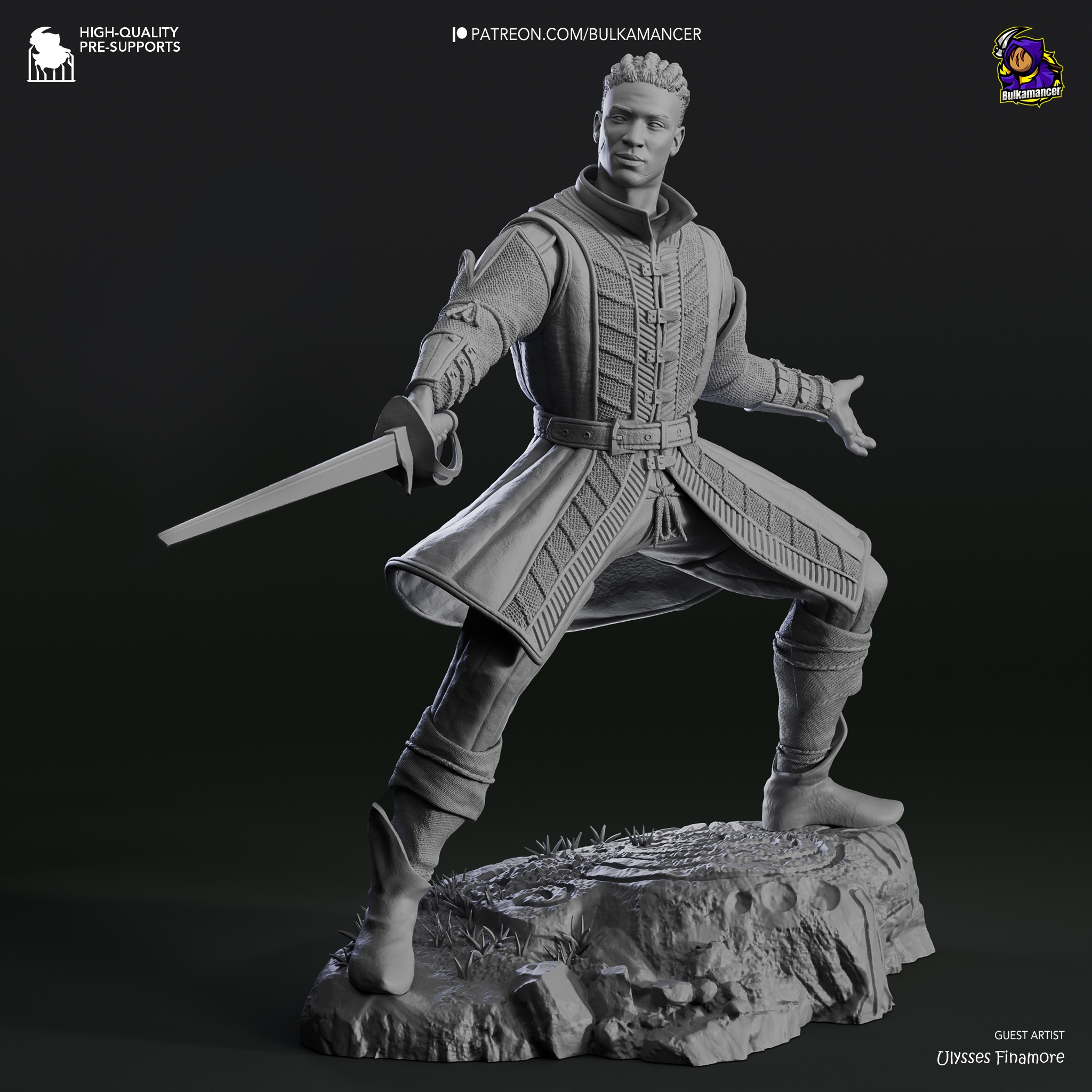 Figurka Wyll Baldur's Gate 3 Bulkamancer Sculpts 3D tisk