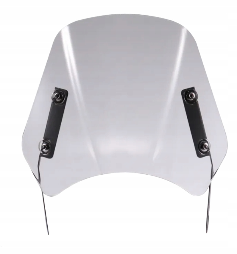 Univerzální motocyklové sklo Naked TopX, upevnění, zatemněná konstrukce