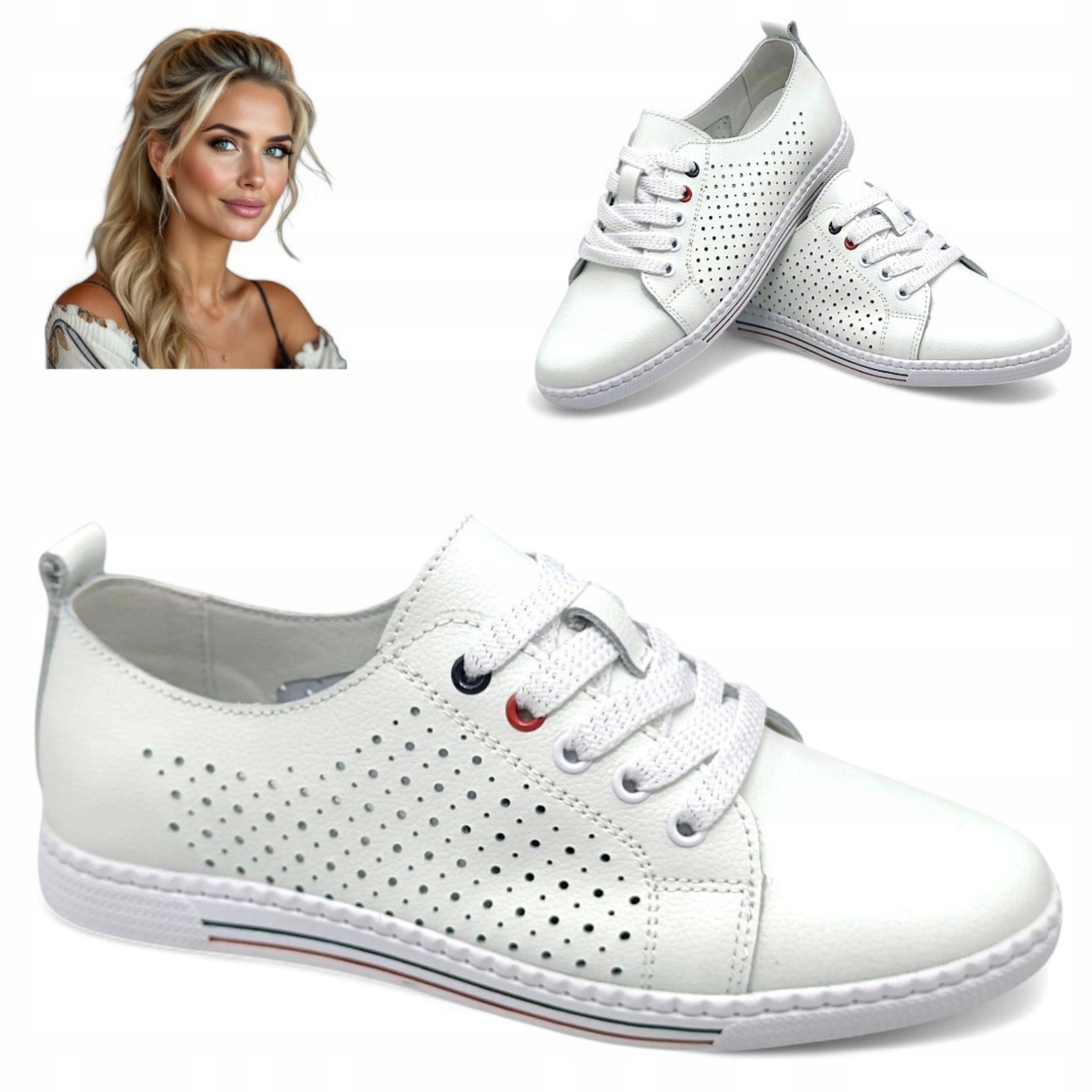 Barski 37 Prodyšné dámské polobotky ploché Kůže Přírodní Tenisky módní