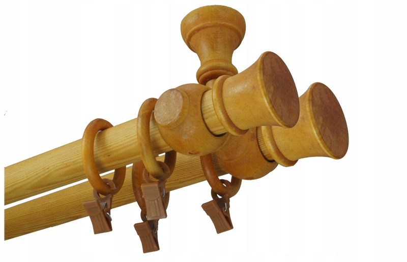 

Karnisz drewniany fi 28 Jasna Olcha podwójny 1,6 m