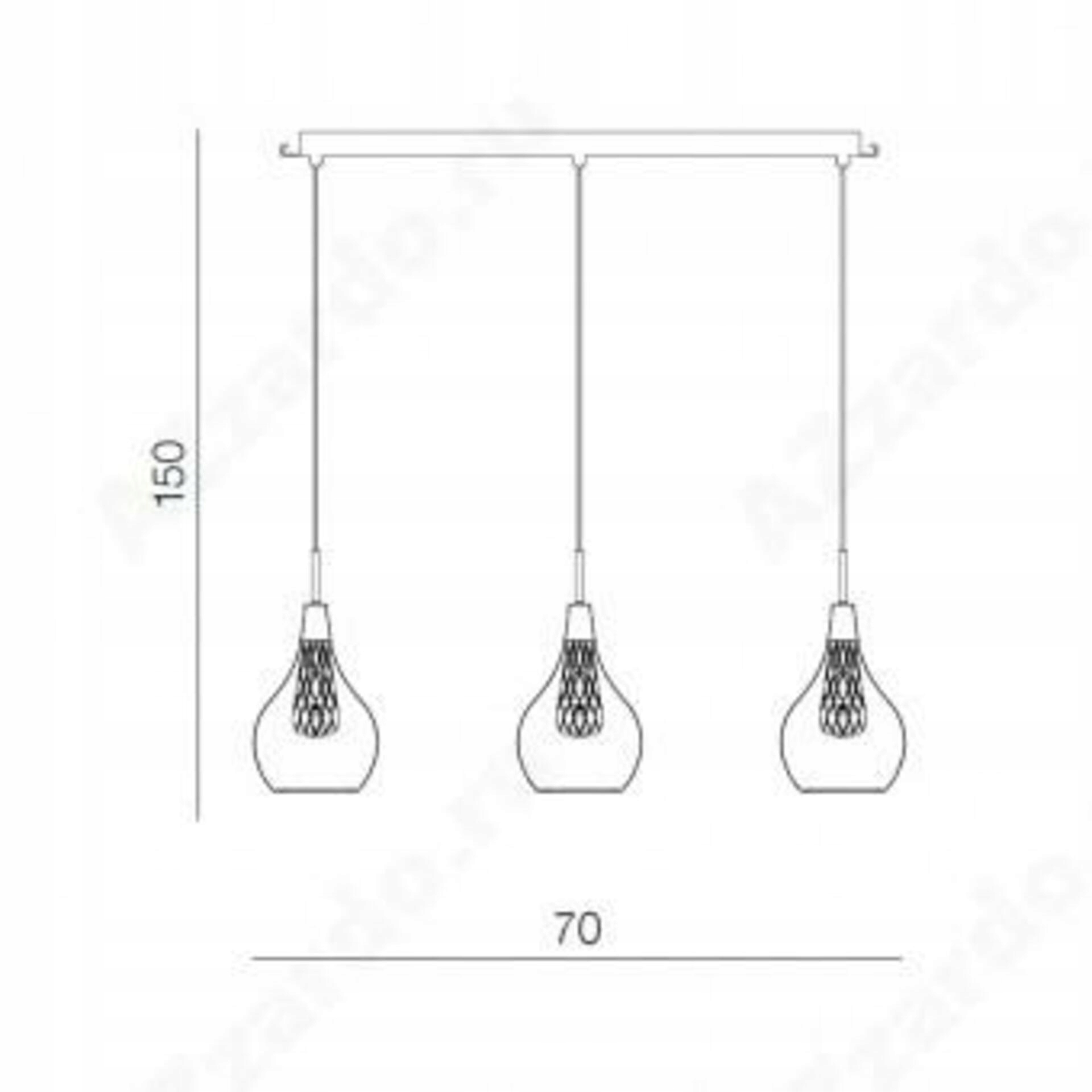 Závesné svietidlo AZzardo Elektra 3 line AZ1689 G9 3x40W IP20 70cm chrómové