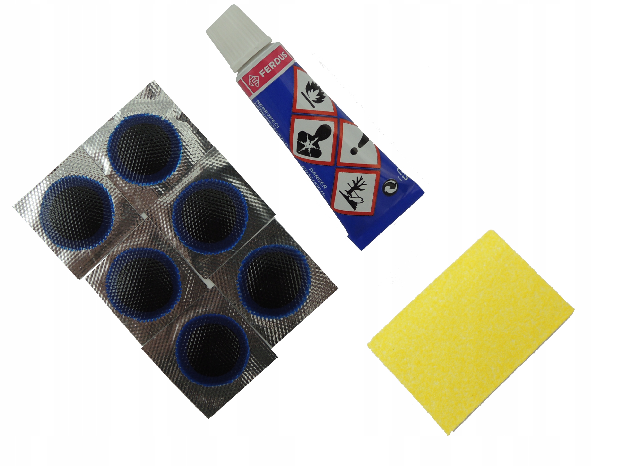 

Łatki do dętek Ferdus zestaw klej+łatki+papier