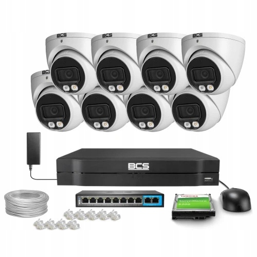 Sada na monitorovanie domu Ip 8x BCS-L-EIP15FCR3L3-AI1 5MPx Ir 30m White Light