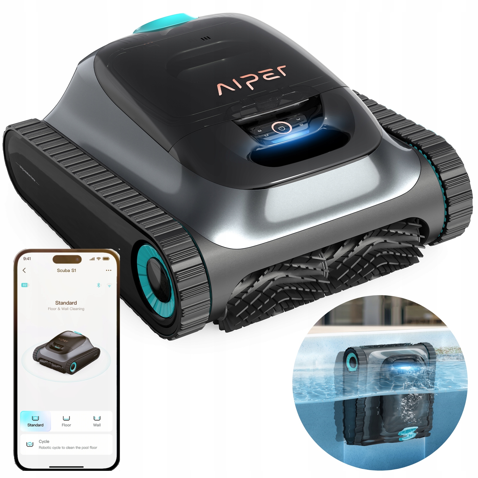 Robot do czyszczenia basenu dno ściany bezprzewodowy Aiper Scuba S1 Filtr