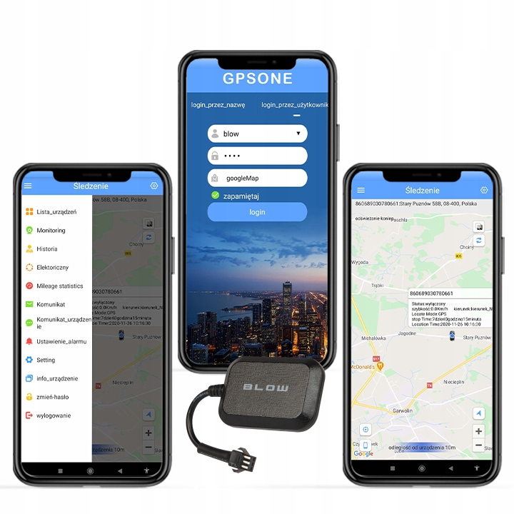 Lokalizator GPS BLOW Czarny MINI Marka BLOW