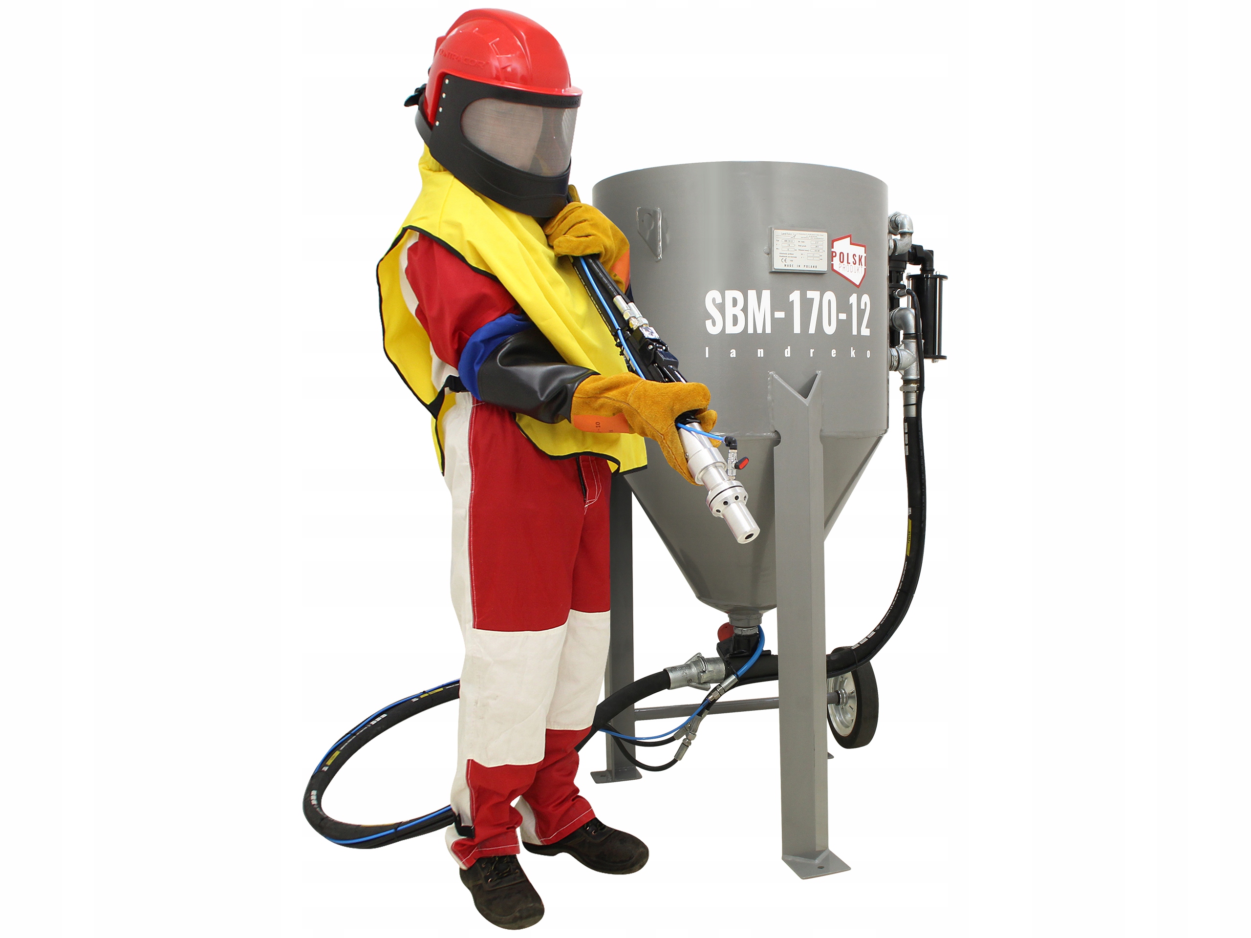 МОБИЛЬНЫЙ ПЕСКОСТРУЙНЫЙ АППАРАТ ПОД ДАВЛЕНИЕМ 12 БАР 170 Л + BHP