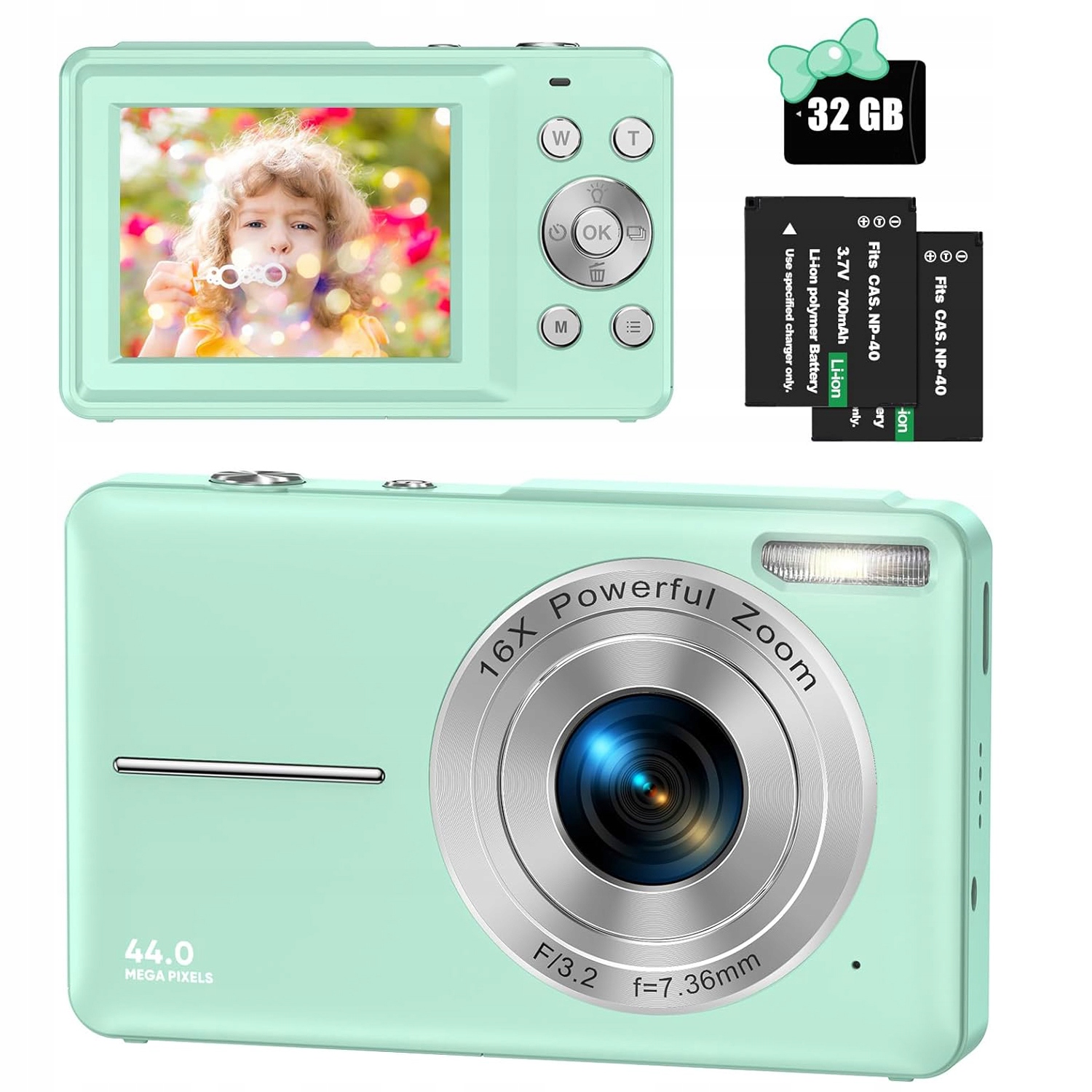 Digitální Fotoaparát Hd 1080P 44 Mp Karta 32GB 16NÁSOBNÝ Digitální Zoom